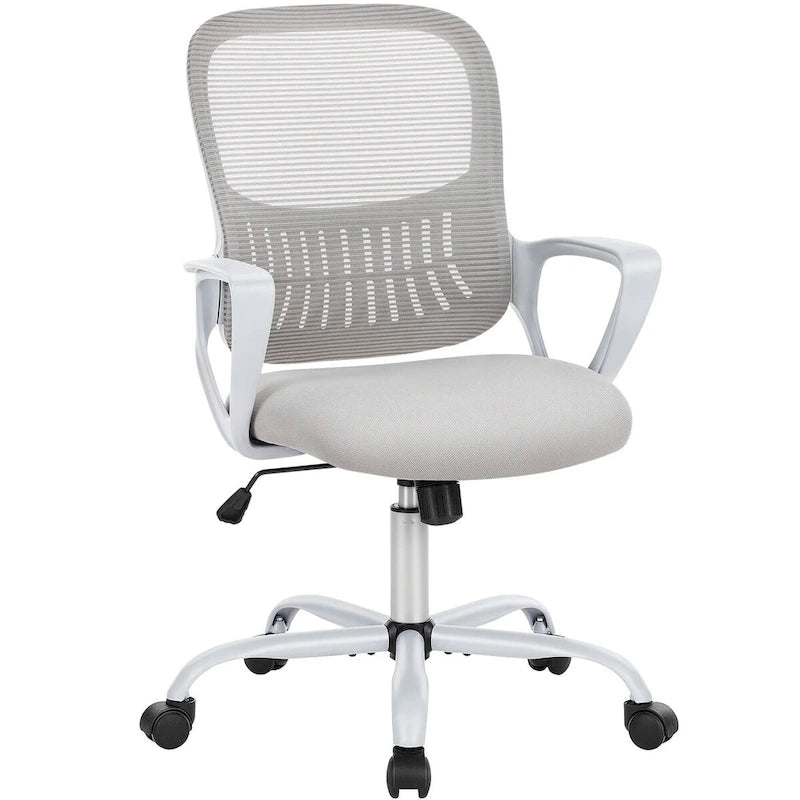 Ergonomic Office Chair Home Desk Mesh Chair with Fixed Armrest
