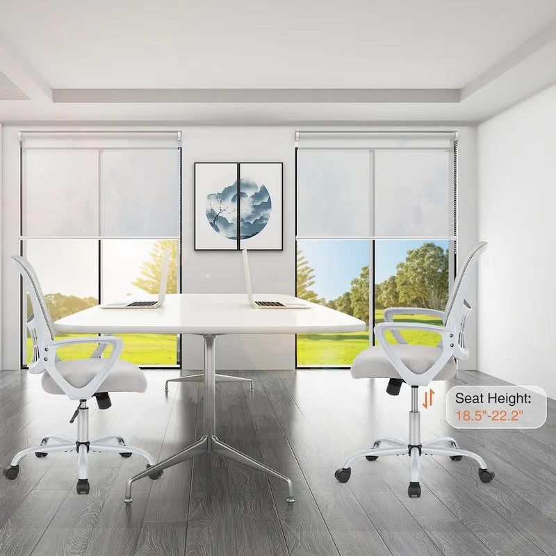 Ergonomic Office Chair Home Desk Mesh Chair with Fixed Armrest