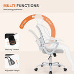 Ergonomic Office Chair Home Desk Mesh Chair with Fixed Armrest