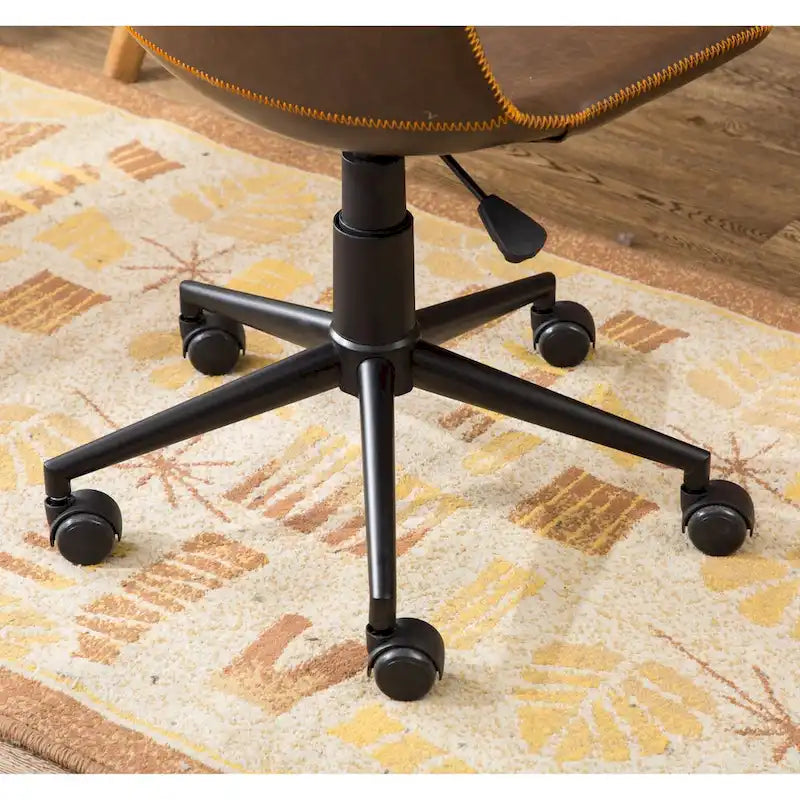 Faux Leather 360 Swivel Air Lift Office Chair, Antique Brown