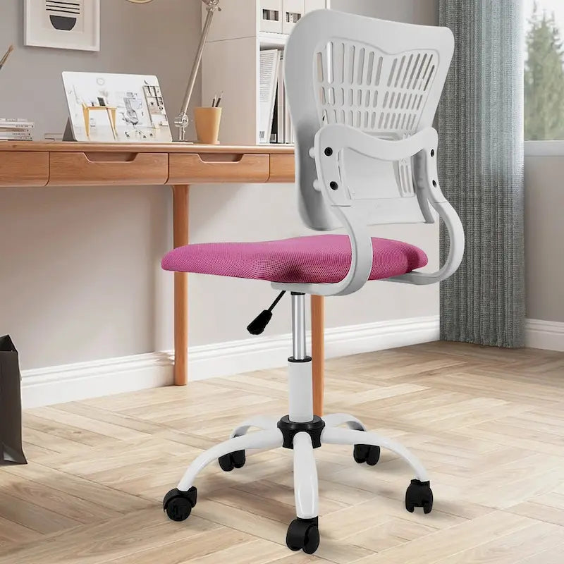 Armless Ergonomic Desk Chair Adjustable Height Seat Mesh Task Chair Office Chair