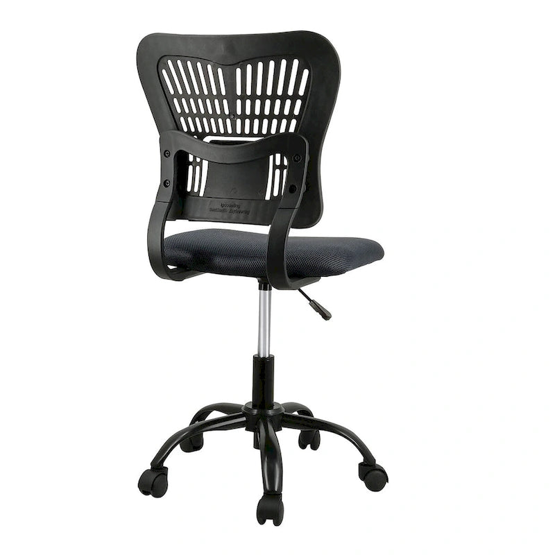 Armless Ergonomic Desk Chair Adjustable Height Seat Mesh Task Chair Office Chair