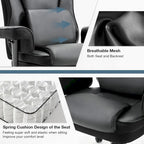 Rocking Desk Chair Ergonomic Executive Office Chair with Adjustable Padded Armrest and Massage Lumbar Support