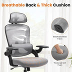 High Back Desk Chair with Adjustable Lumbar Support & Headrest