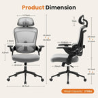 High Back Desk Chair with Adjustable Lumbar Support & Headrest