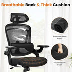 High Back Desk Chair with Adjustable Lumbar Support & Headrest