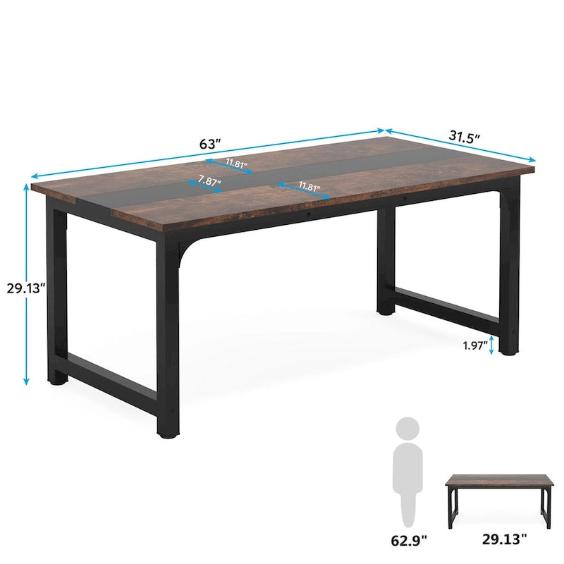 Small Conference Table, Meeting Table for 4-6 people - 63  L x 31.5  W x 29.13  H