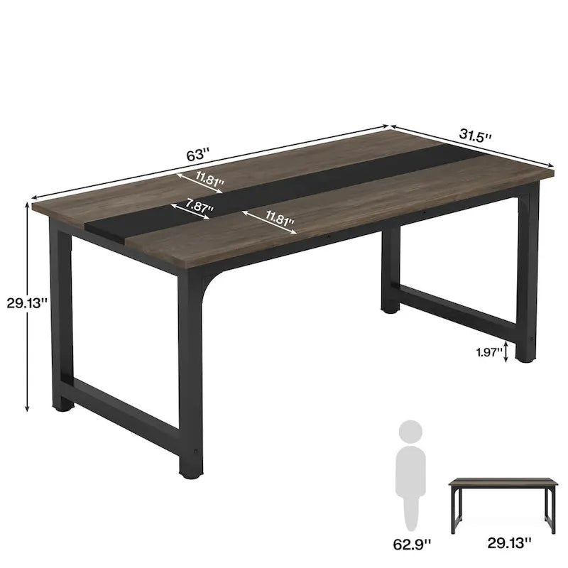 Small Conference Table, Meeting Table for 4-6 people - 63  L x 31.5  W x 29.13  H