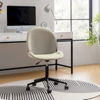 Ines Modern 0ffice Chair 360Whirling Armless With Metal Base by HULALA HOME