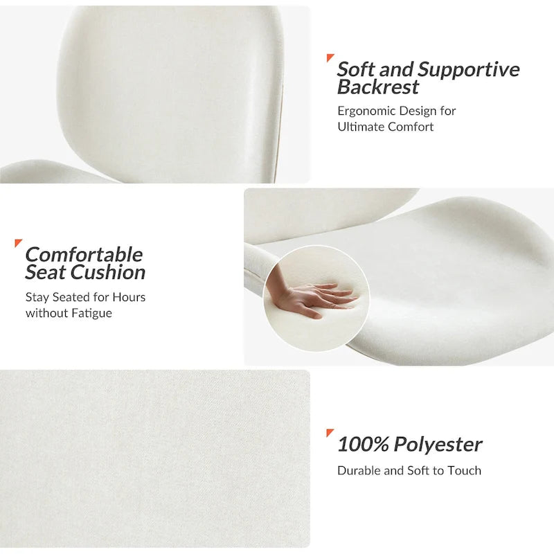 Ines Modern 0ffice Chair 360Whirling Armless With Metal Base by HULALA HOME