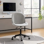 Ines Modern 0ffice Chair 360Whirling Armless With Metal Base by HULALA HOME