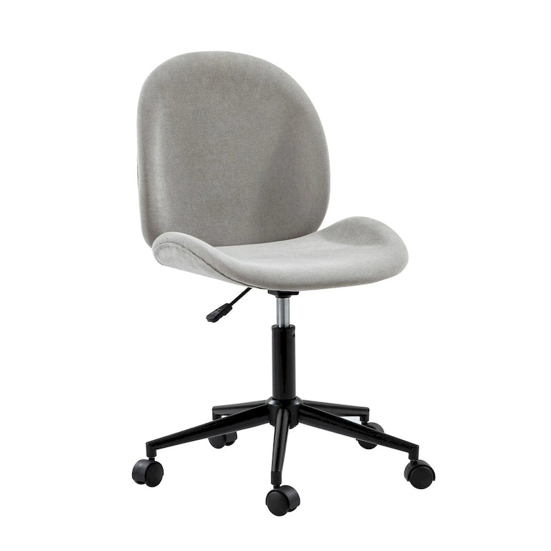 Ines Modern 0ffice Chair 360Whirling Armless With Metal Base by HULALA HOME
