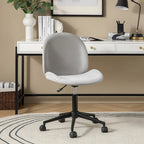 Ines Modern 0ffice Chair 360Whirling Armless With Metal Base by HULALA HOME