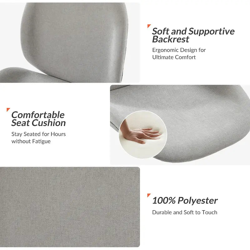 Ines Modern 0ffice Chair 360Whirling Armless With Metal Base by HULALA HOME