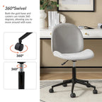 Ines Modern 0ffice Chair 360Whirling Armless With Metal Base by HULALA HOME